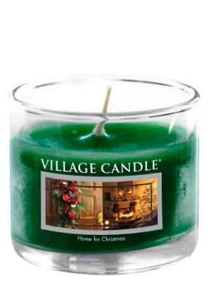 Mini Glass Votive Home for Christmas