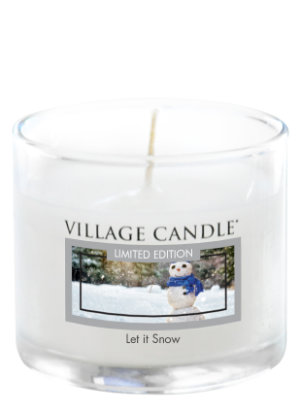 Mini Glass Votive Let It Snow